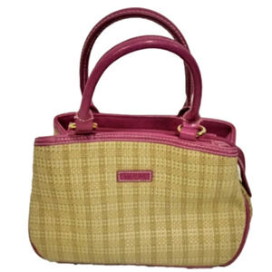 Strada Faux Woven Tan Pink Shoulder Bag NWOT